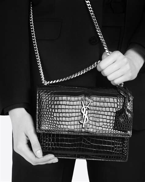 ysl sunset sizes|YSL sunset bag crocodile.